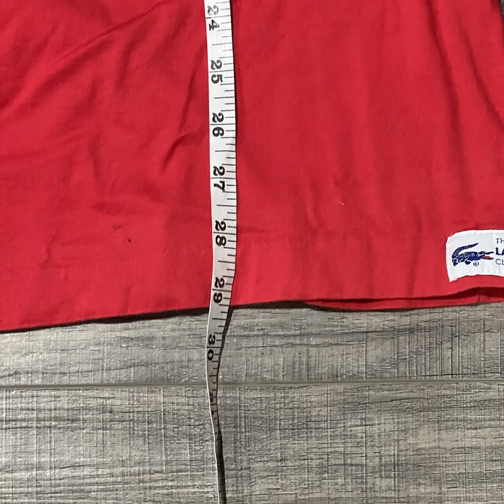 Vintage 80s  Lacoste Club Pique Polo Size Large Red Chest Pocket - Picture 6 of 6